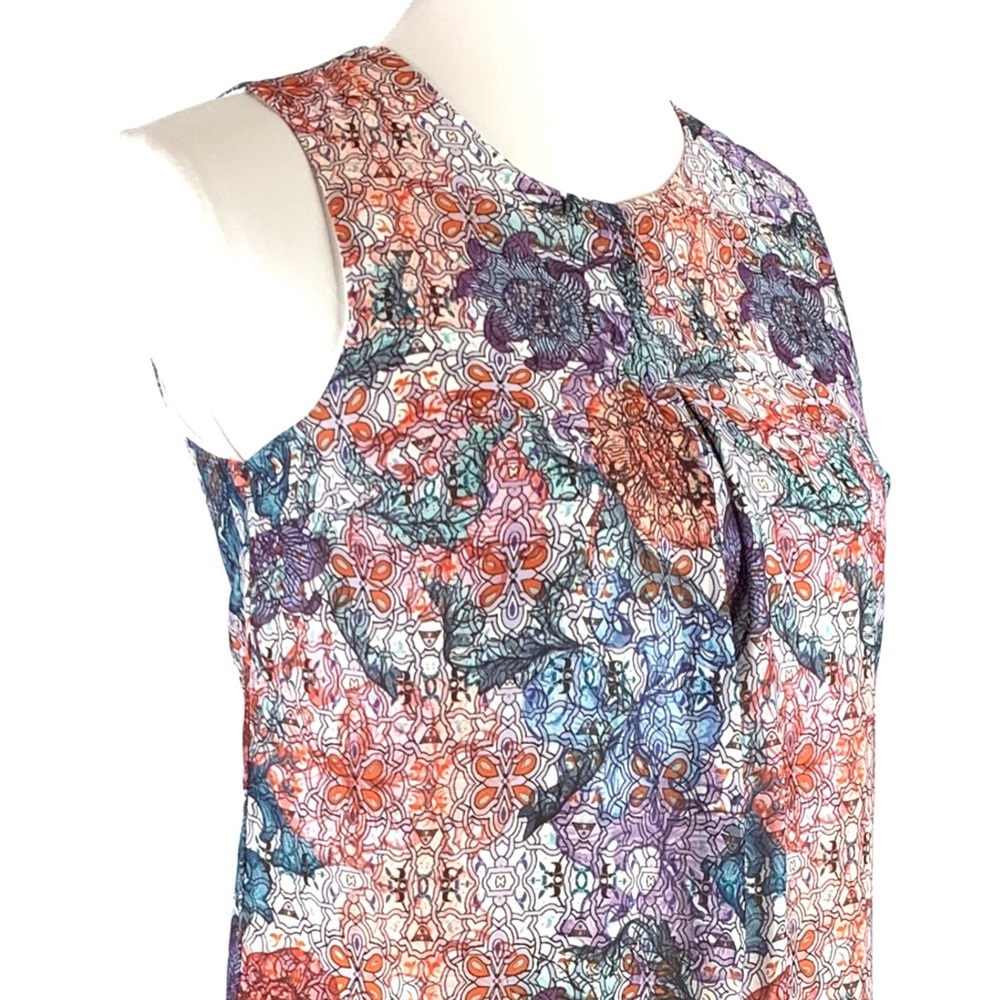 H&M Floral Blue and Red Lightweight Sleeveless Mini Shift Dress size 4 - Picture 6 of 16